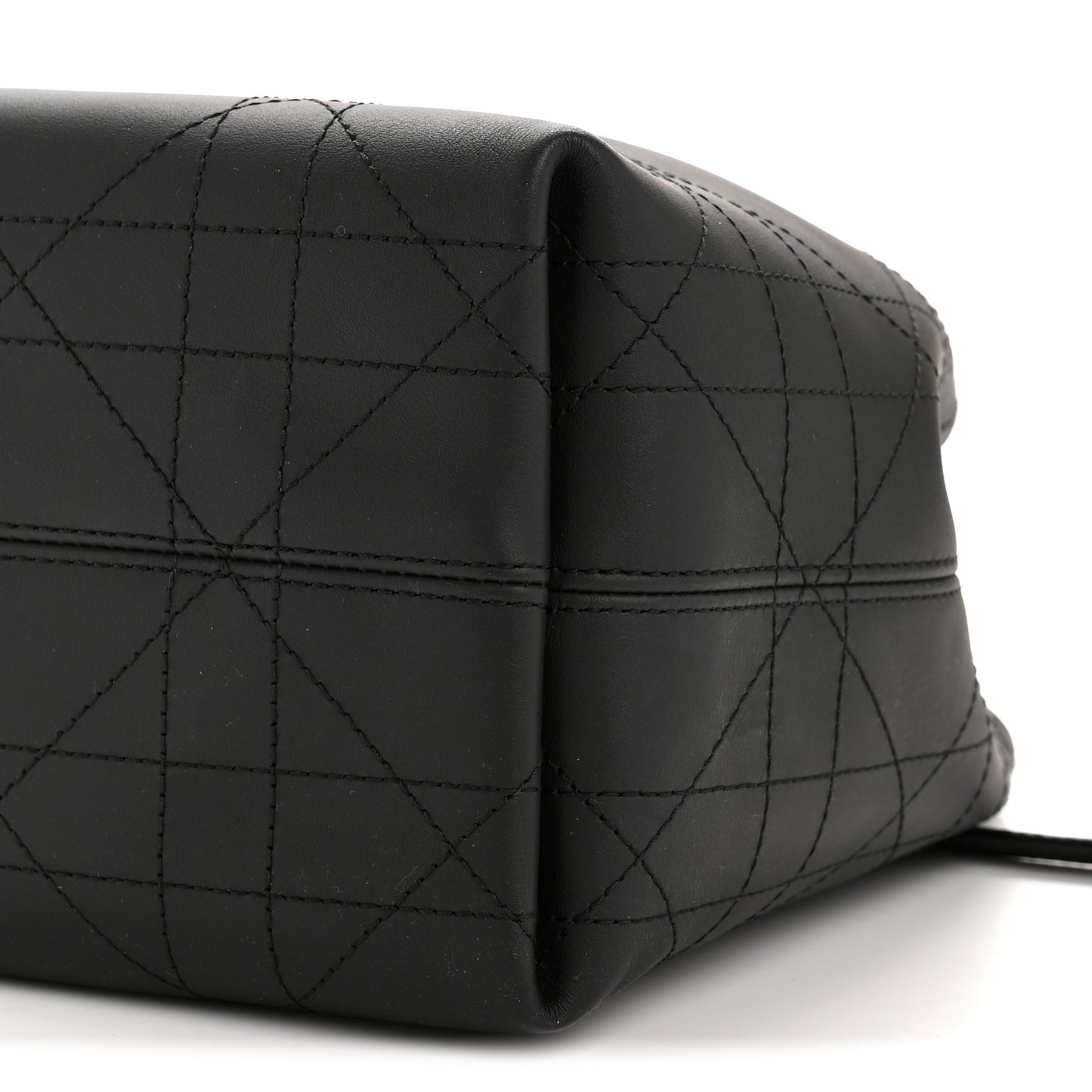 Smooth Calfskin Vintage Flat Macrocannage Small Toujours Vertical Tote Black