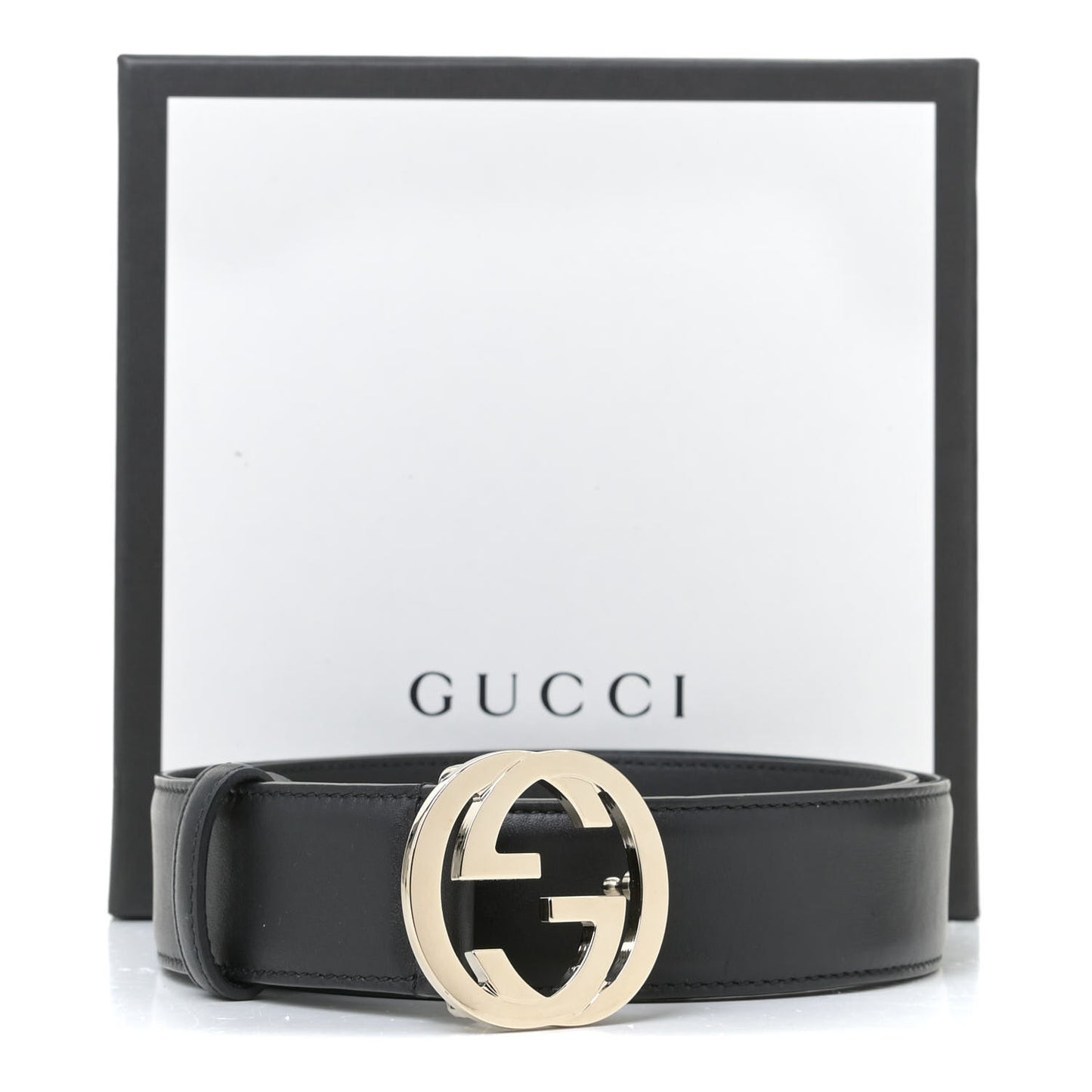 Calfskin Interlocking G 37mm Belt 85 34 Black