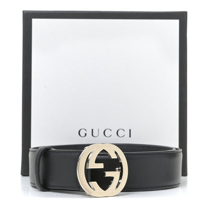 Gucci Calfskin Interlocking G 37mm Belt 85 34 Black 6 of 6