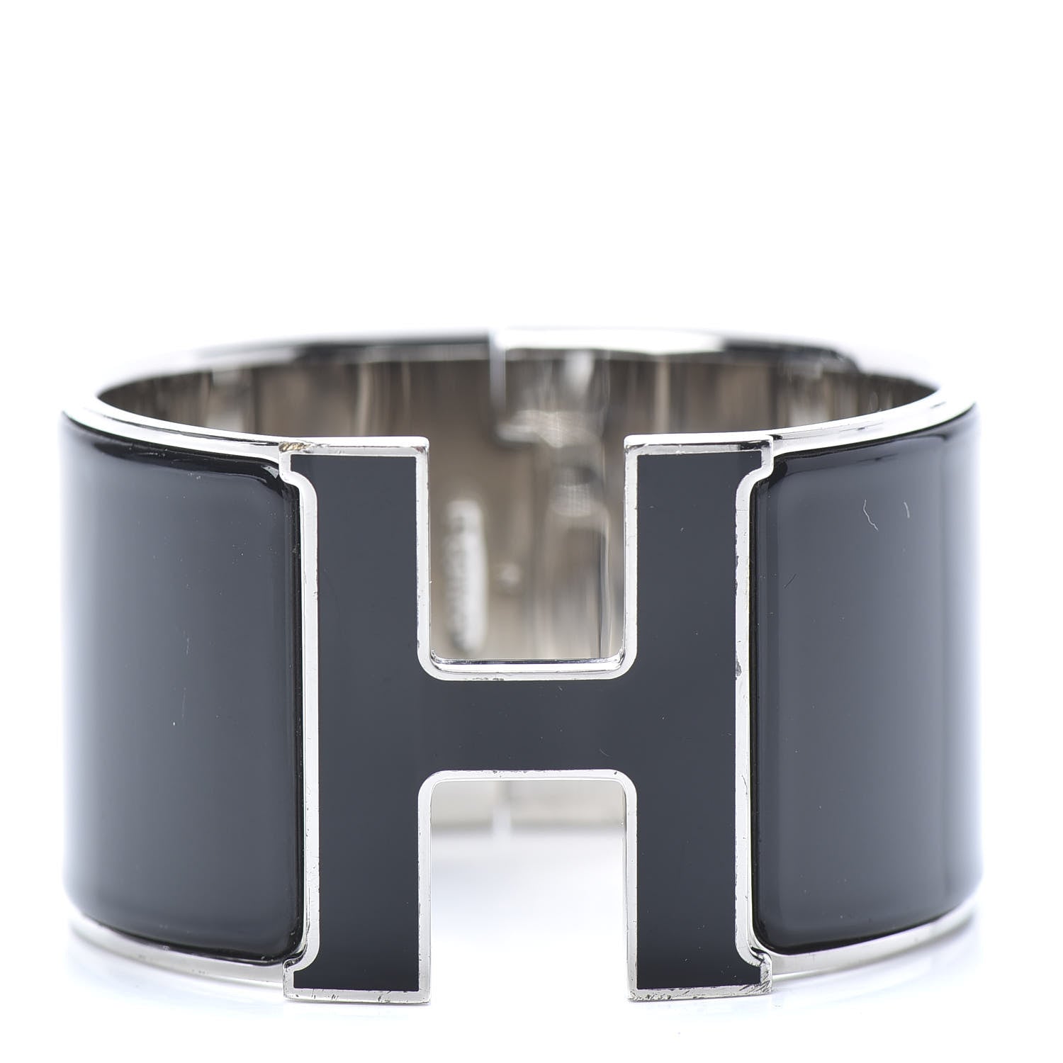 Hermes Enamel Extra Wide Clic Clac H Bracelet PM Black 1 of 7