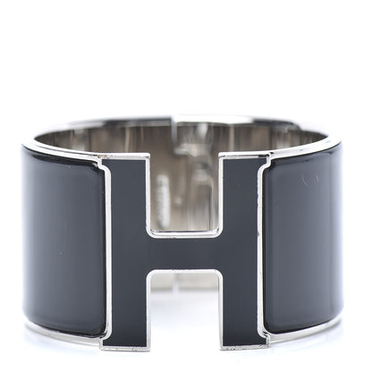 Hermes Enamel Extra Wide Clic Clac H Bracelet PM Black 1 of 7