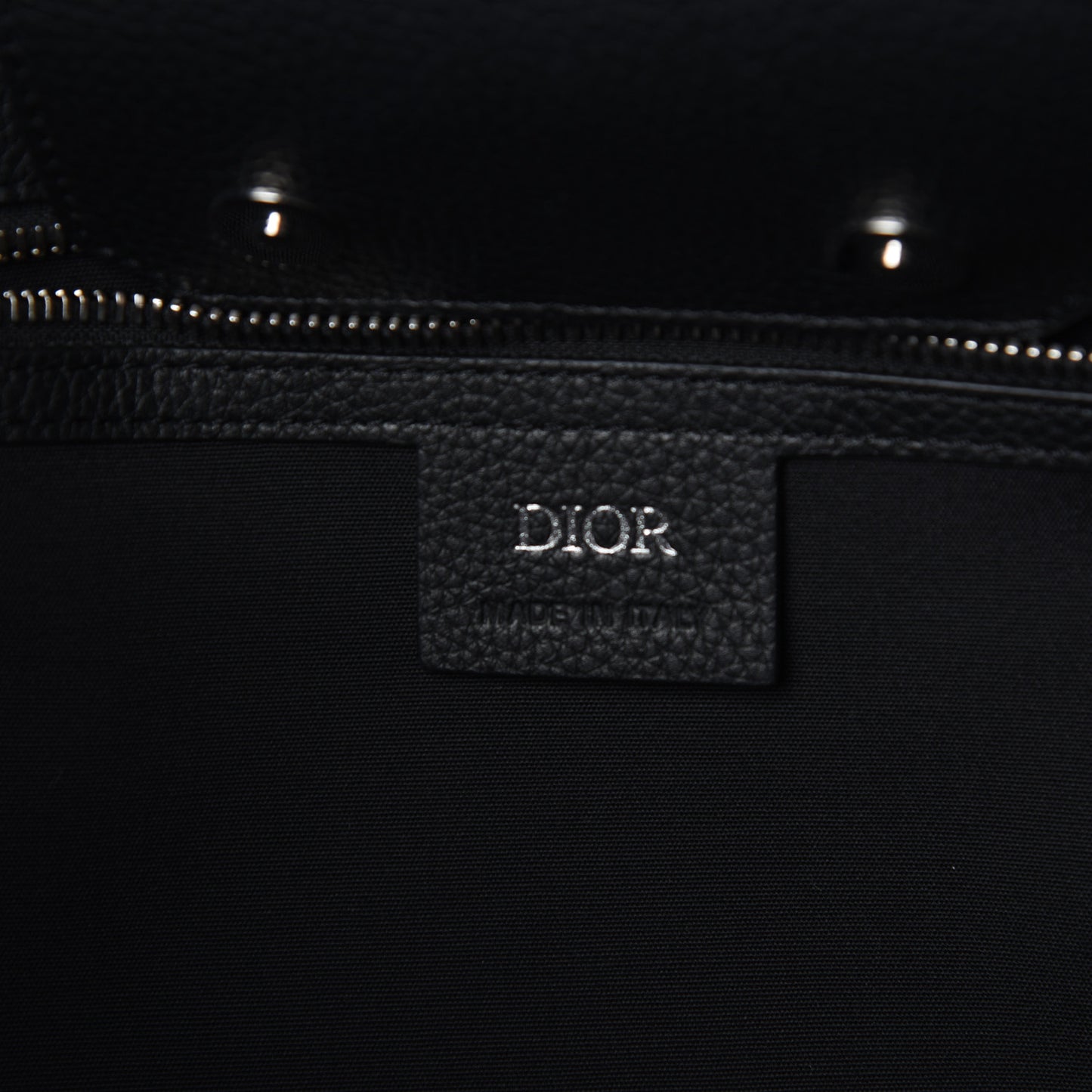 Grained Calfskin Saddle Tote Black
