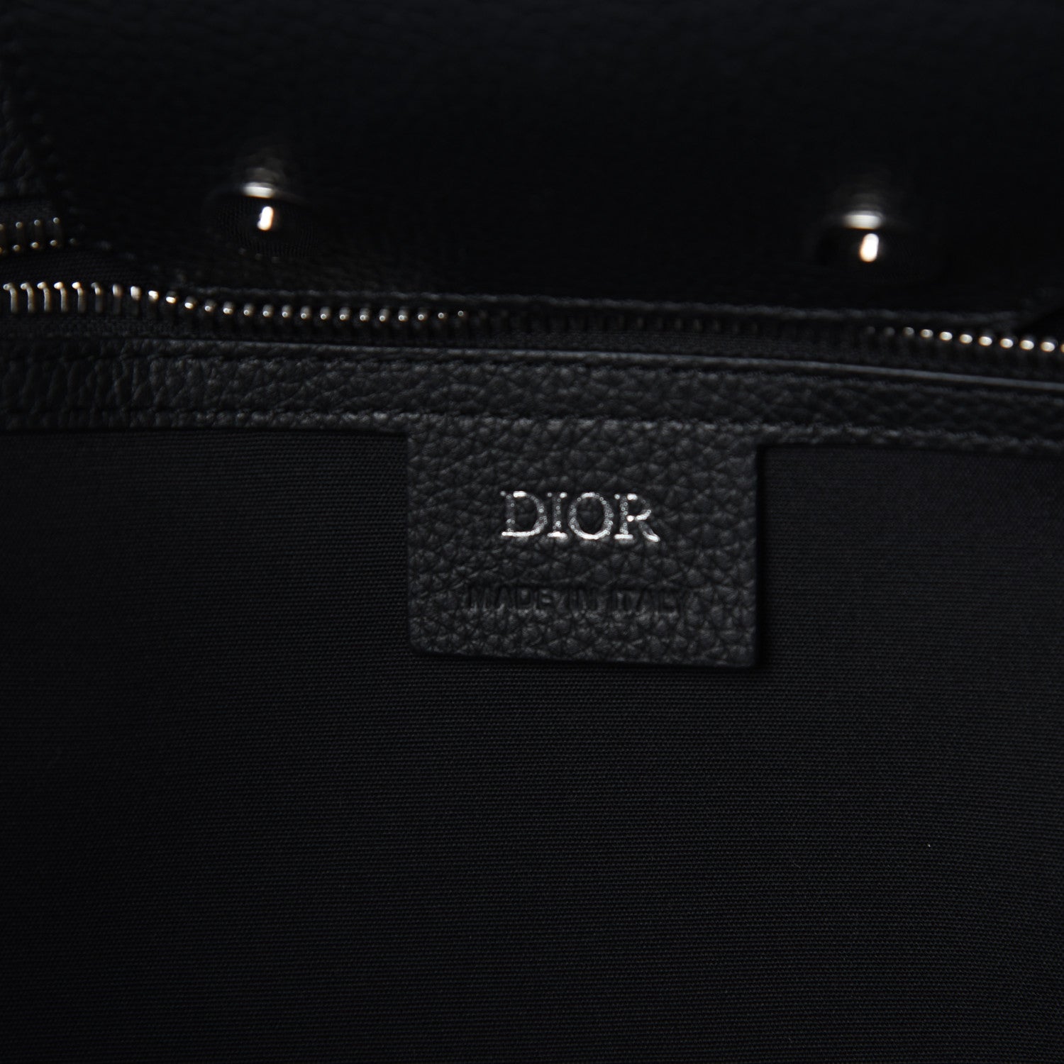 Christian Dior Grained Calfskin Saddle Tote Black 6 of 9