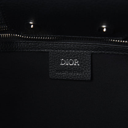 Christian Dior Grained Calfskin Saddle Tote Black 6 of 9