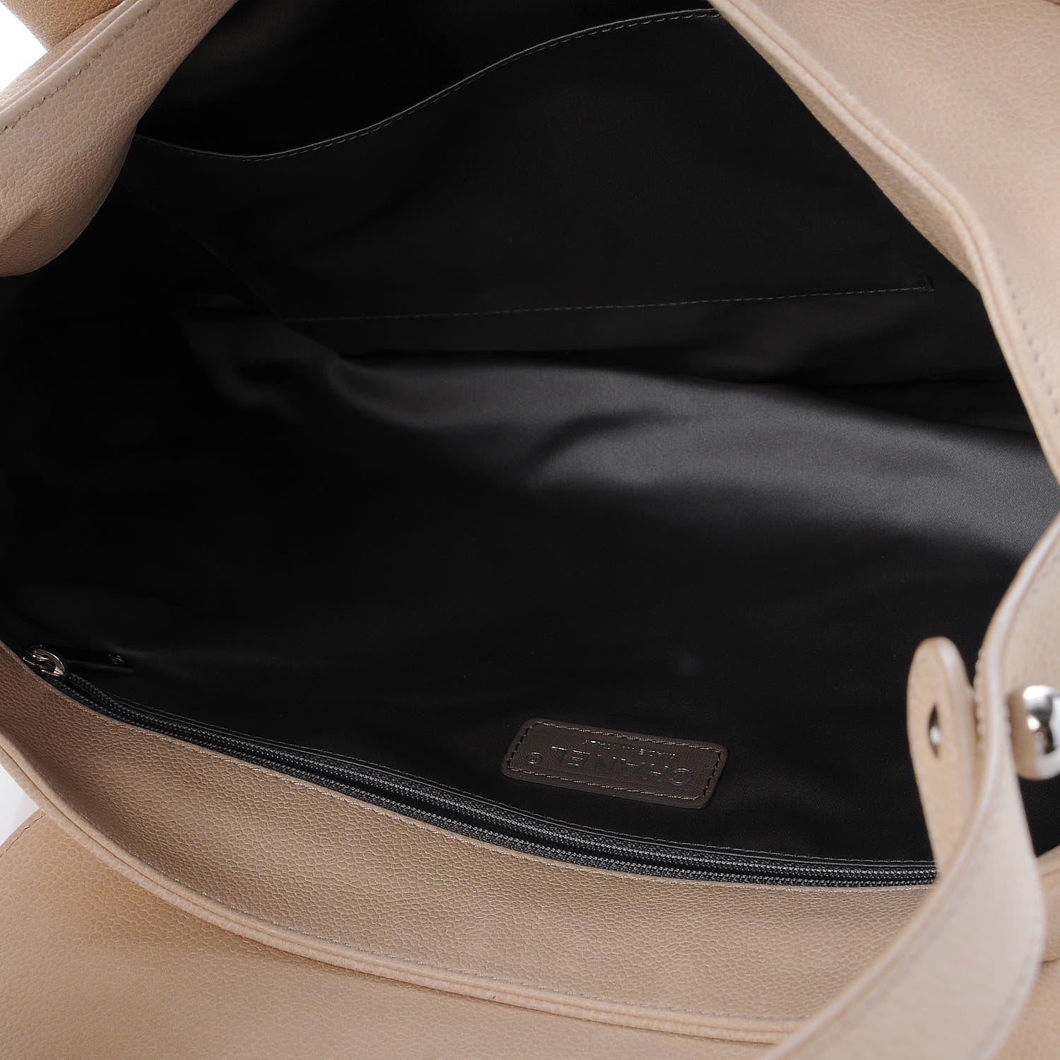 Chanel Caviar Stitched Pocket In The City Hobo Beige 5 of 7