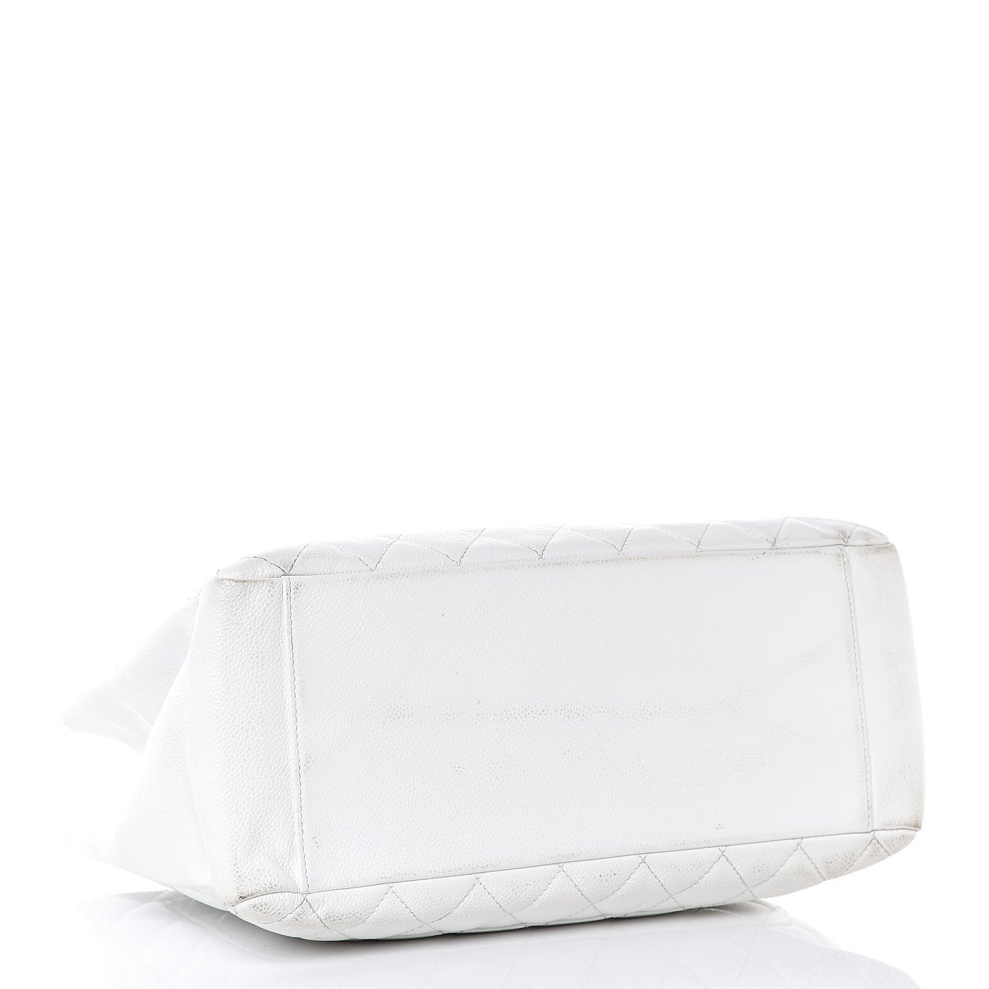 Caviar Quilted Grand Shopping Tote GST White