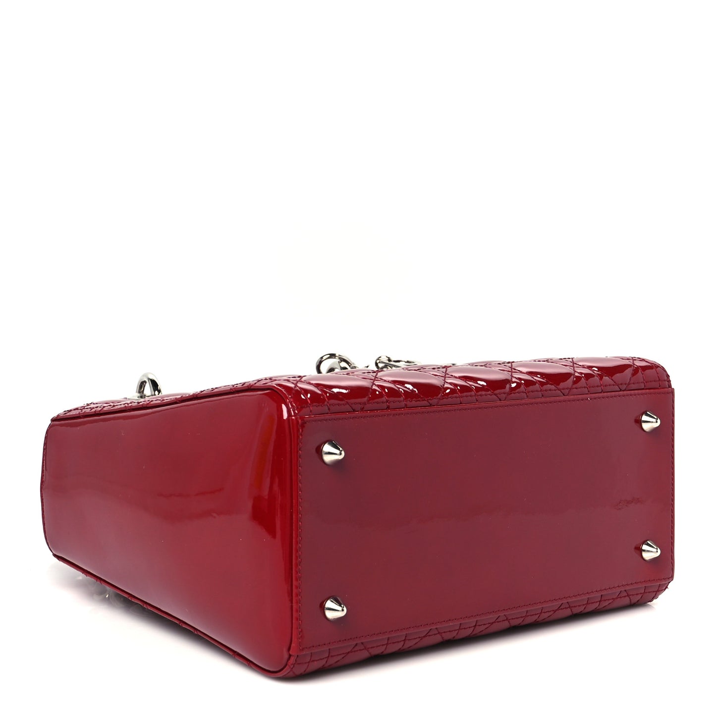 Patent Cannage Medium Lady Dior Red