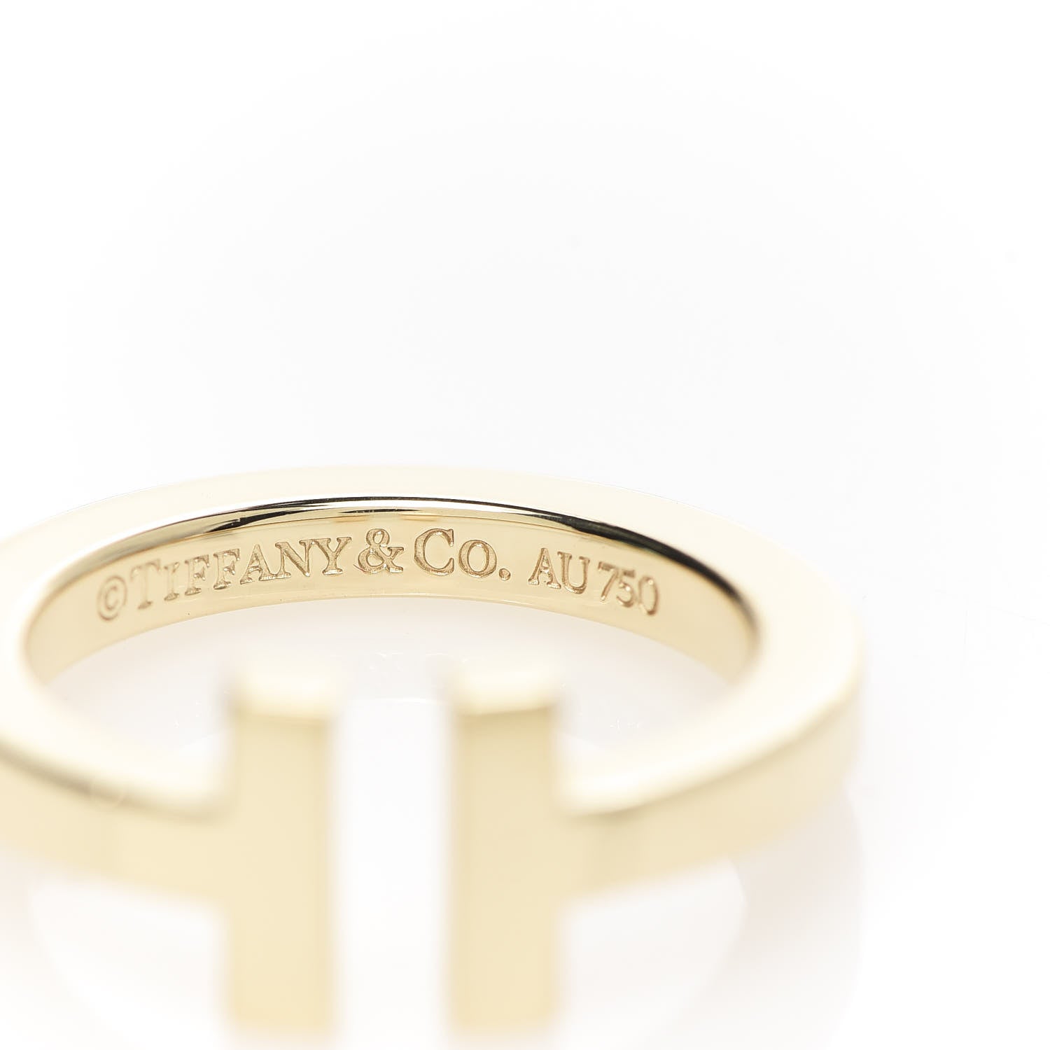 Tiffany 18K Yellow Gold T Square Ring 49 5 5 of 6