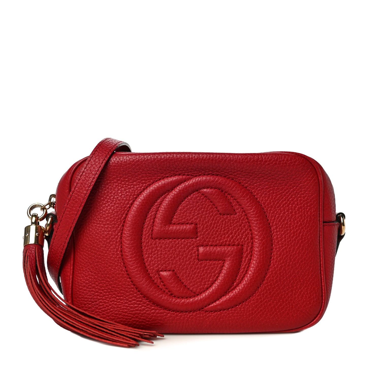 Pebbled Calfskin Small Soho Disco Bag Tabasco Red