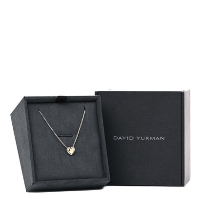 David Yurman Sterling Silver 18K Yellow Gold Cable Cookie Heart Pendant Necklace 6 of 6