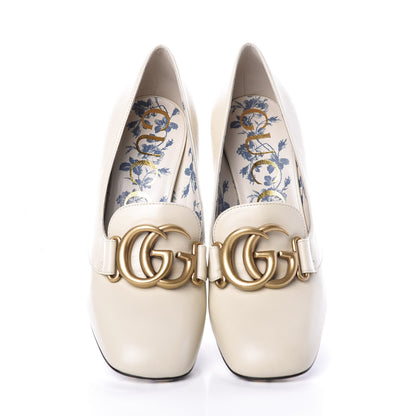 Gucci Malaga Kid GG Victoire 95mm Loafer Pumps 37.5 Vintage White 5 of 10