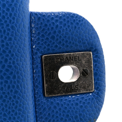 Chanel Caviar Quilted Medium Double Flap Blue 7 of 11