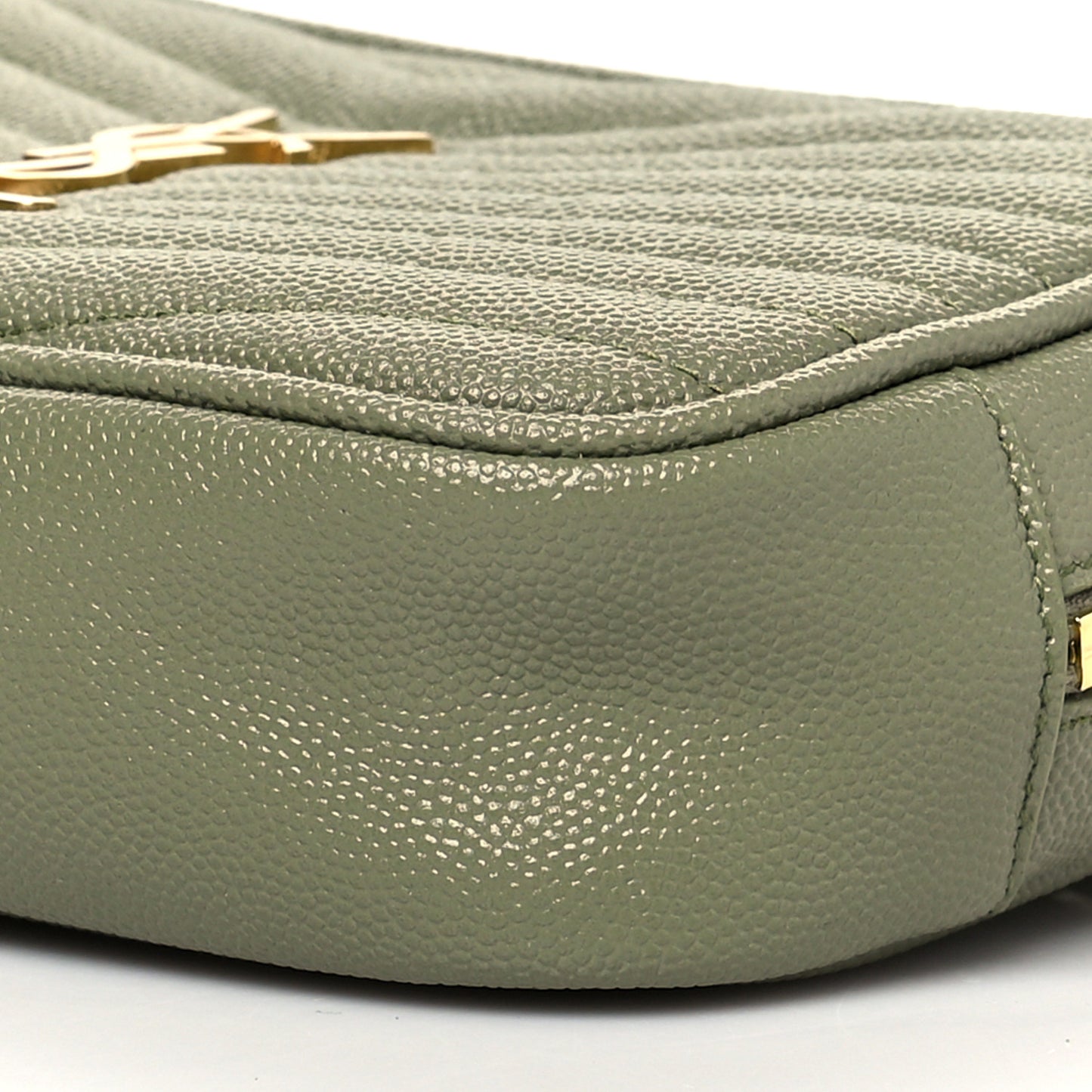 Grain De Poudre Matelasse Monogram Mini Lou Camera Bag Light Sage
