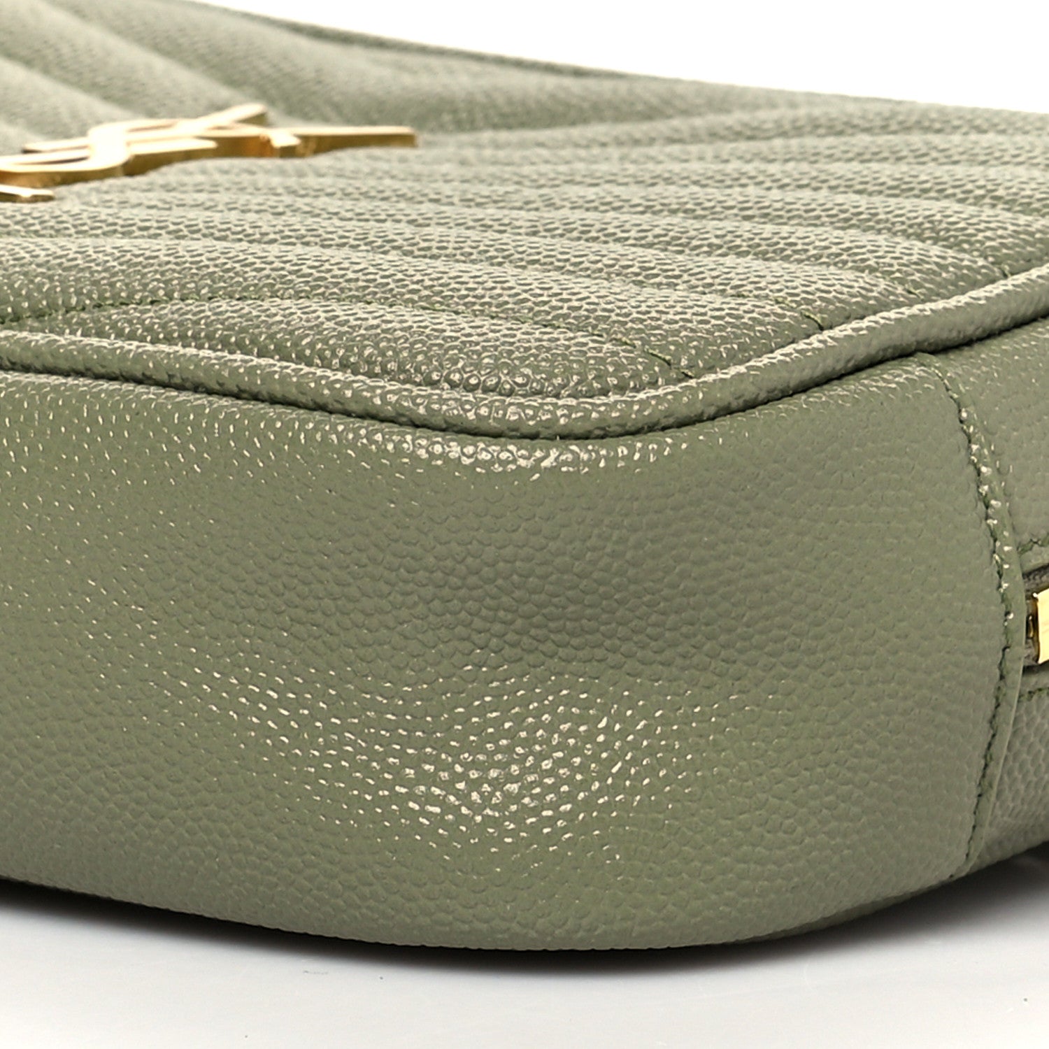 Saint Laurent Grain De Poudre Matelasse Monogram Mini Lou Camera Bag Light Sage 5 of 9