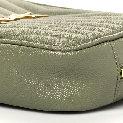 Saint Laurent Grain De Poudre Matelasse Monogram Mini Lou Camera Bag Light Sage 5 of 9