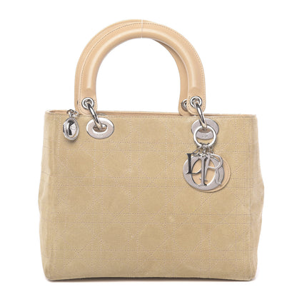 Christian Dior Suede Cannage Medium Lady Dior Beige 1 of 16