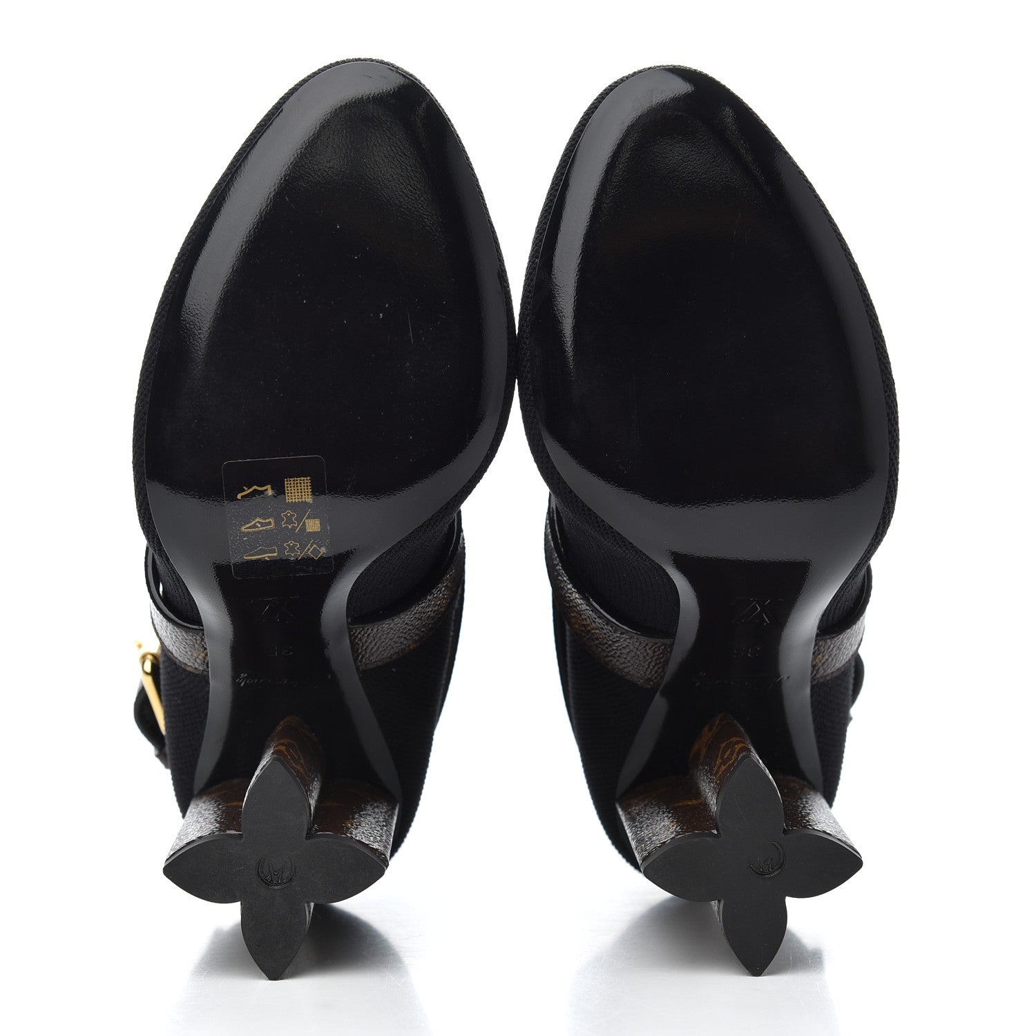 Louis Vuitton Monogram Stretch Fabric Silhouette Ankle Boots 35 Black 5 of 13