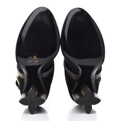 Louis Vuitton Monogram Stretch Fabric Silhouette Ankle Boots 35 Black 5 of 13