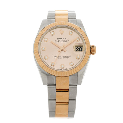 Rolex Stainless Steel 18K Everose Gold Diamond 31mm Oyster Perpetual Datejust Watch Silver 178271 1 of 5
