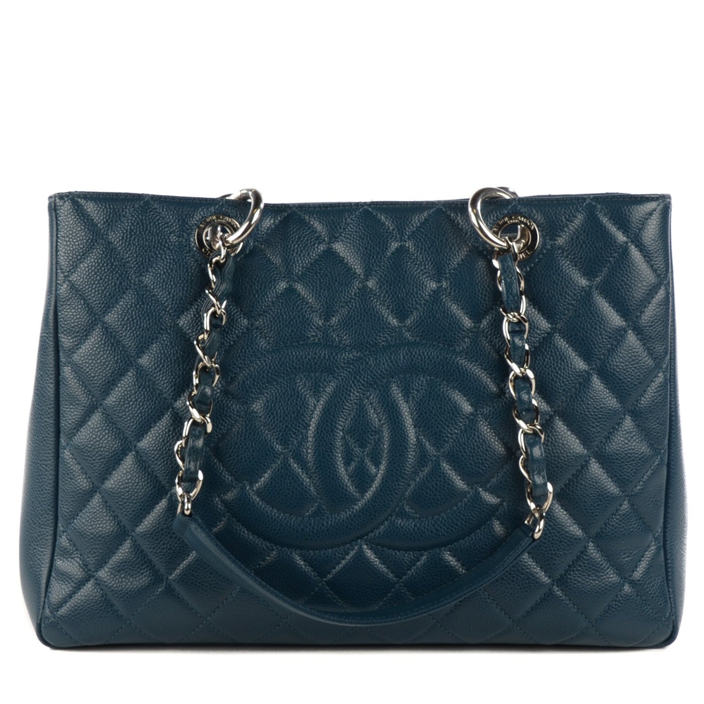 Caviar Quilted Grand Shopping Tote GST Dark Blue