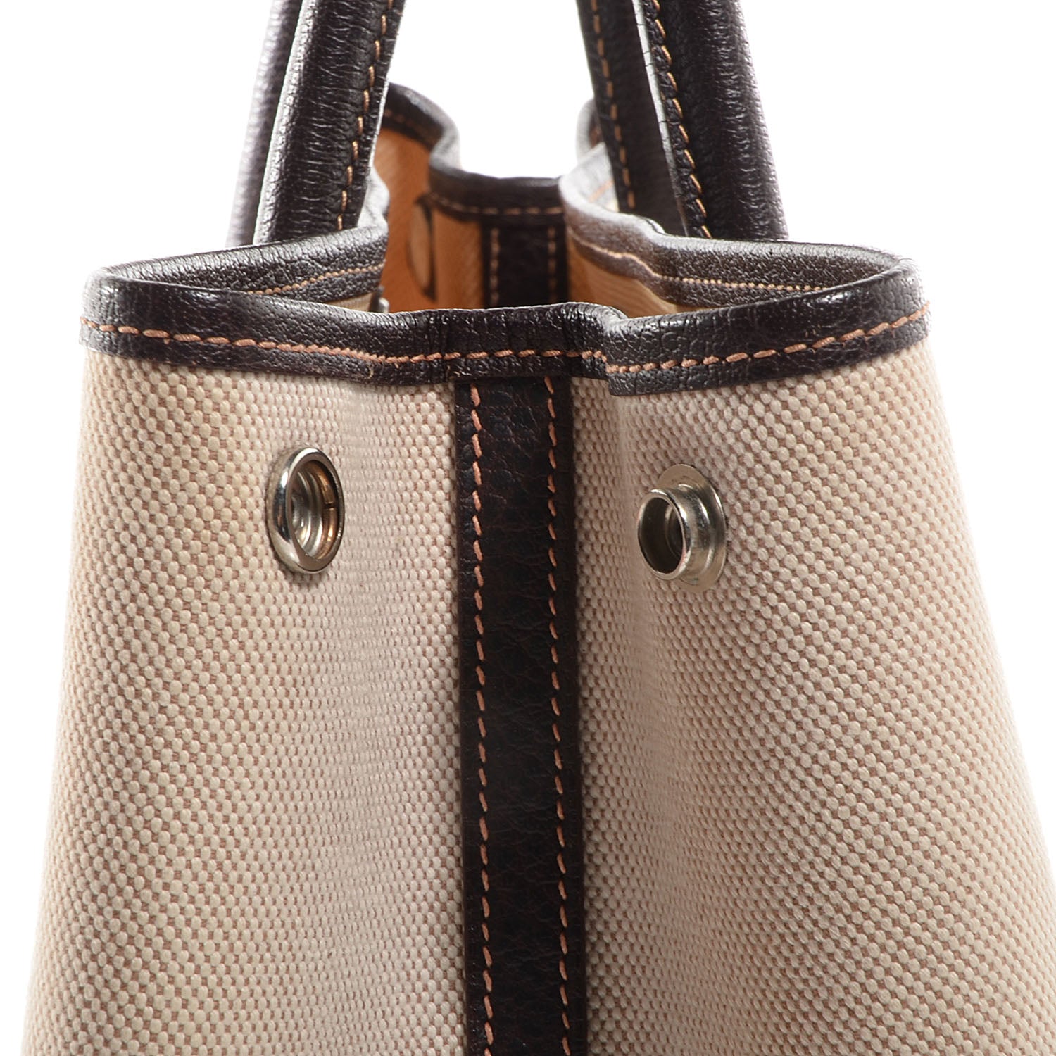 Hermes Toile Leather Garden Party Tote 36 MM Brown 9 of 10