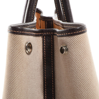 Hermes Toile Leather Garden Party Tote 36 MM Brown 9 of 10