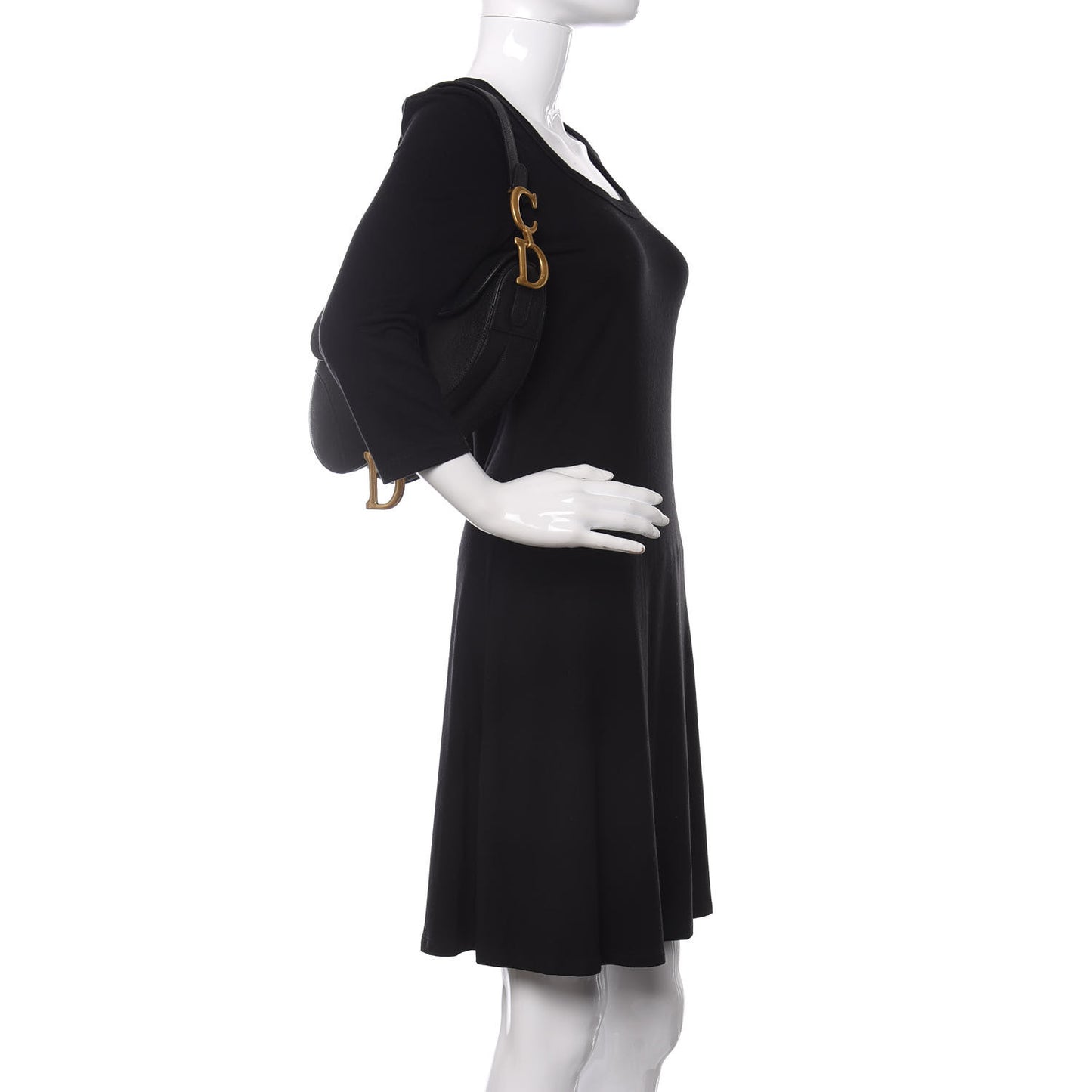 Grained Calfskin Saddle Bag Black