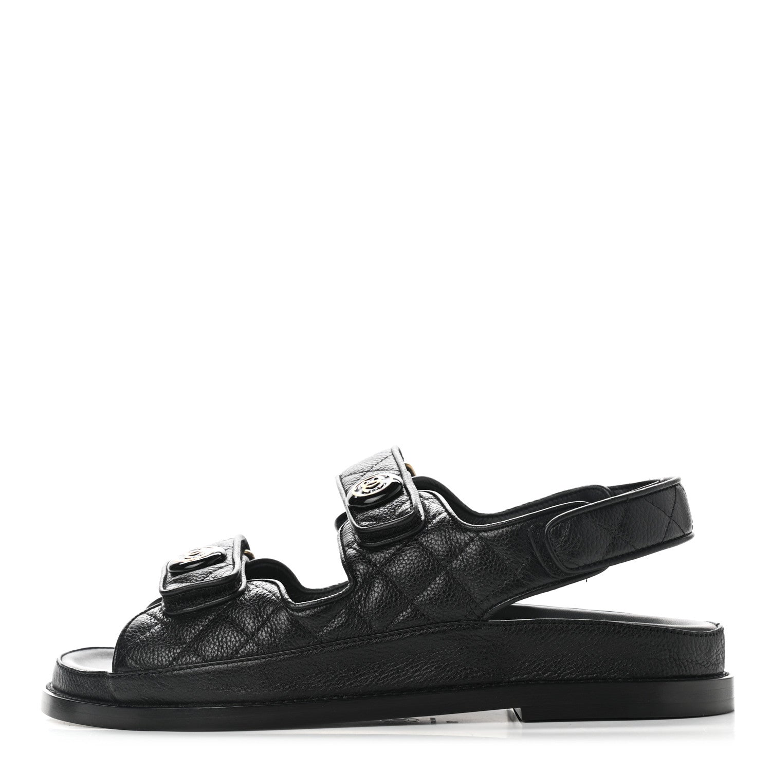 Chanel Velcro Dad Sandals 38 Black 1 of 9