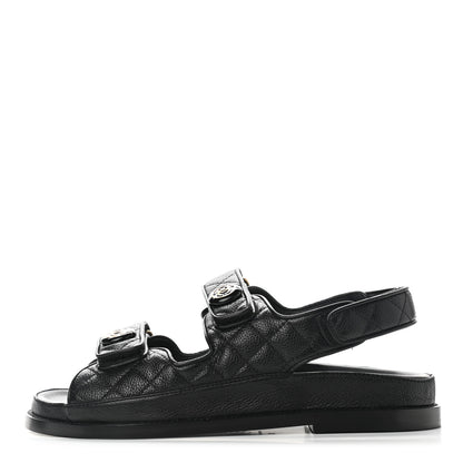 Chanel Velcro Dad Sandals 38 Black 1 of 9