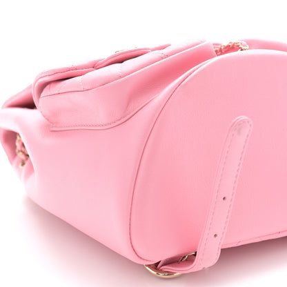 Chanel Calfskin Quilted Medium Duma Pockets Drawstring Backpack Pink 9 of 10