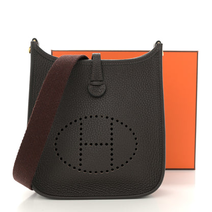 Hermes Taurillon Clemence Amazone Evelyne TPM Macassar Havane 11 of 11