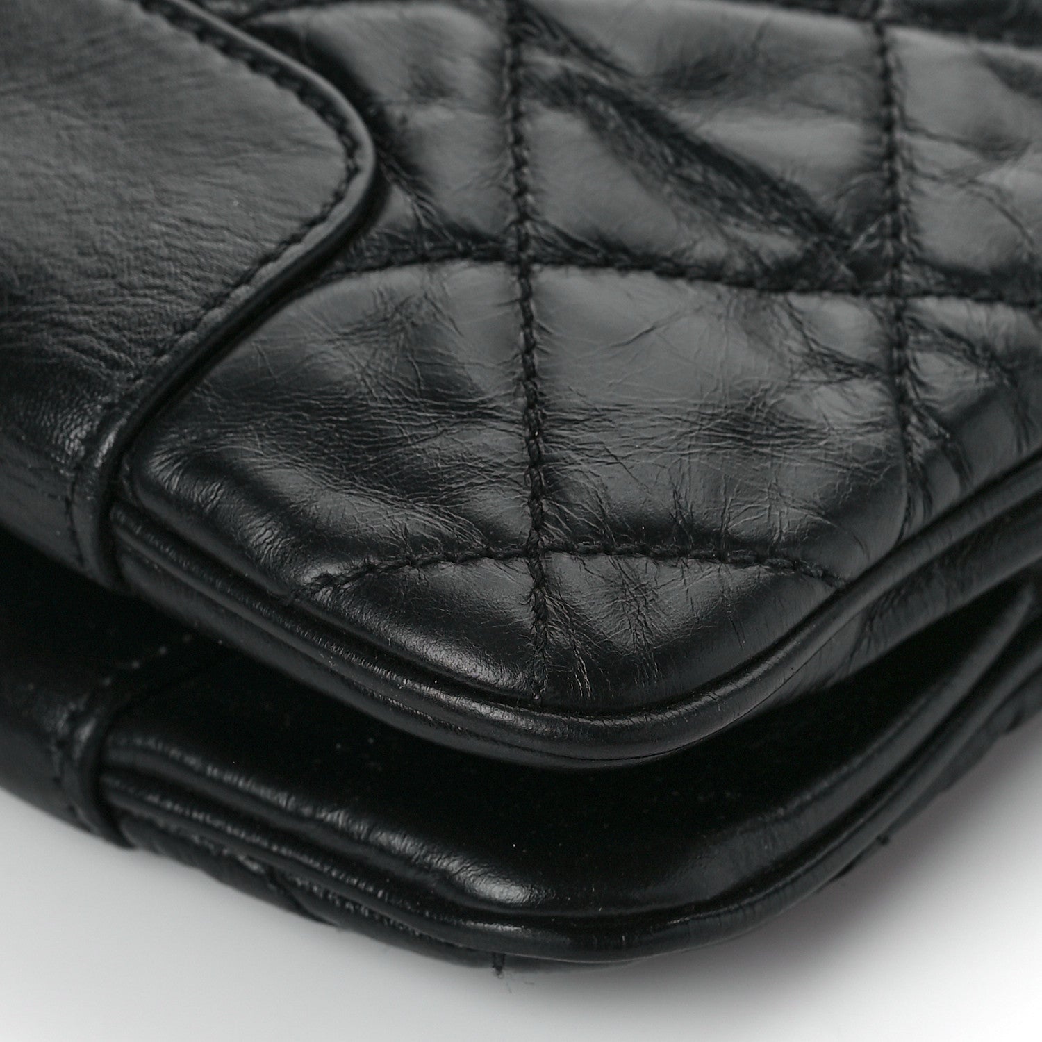 Chanel Glazed Calfskin Quilted Shopping Tote Black 9 of 11