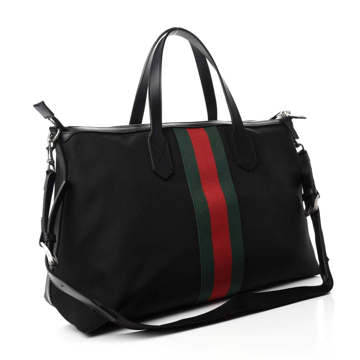 Gucci Canvas Web Duffle Bag Black 3 of 10