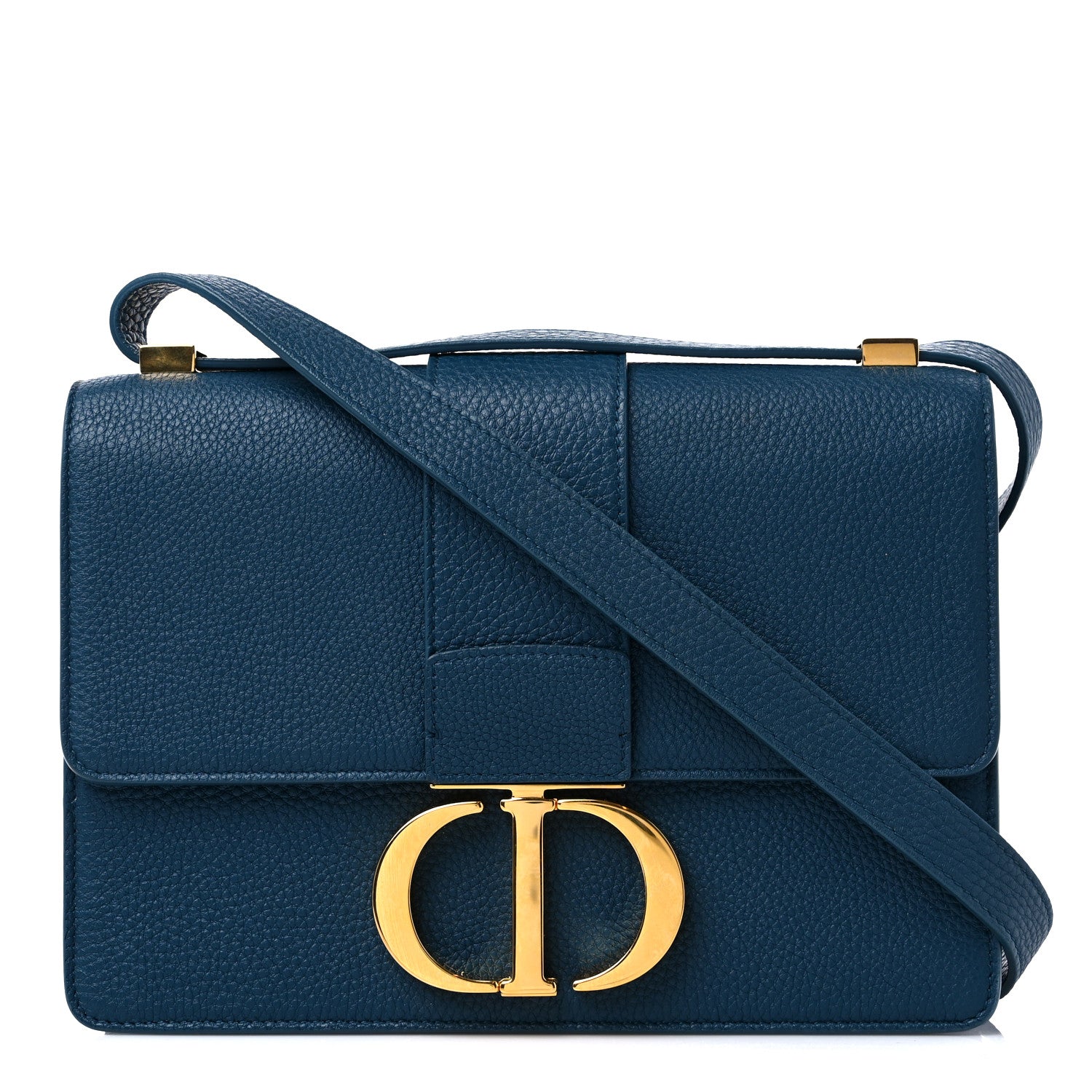 Christian Dior Grained Calfskin 30 Montaigne Flap Bag Blue 1 of 11