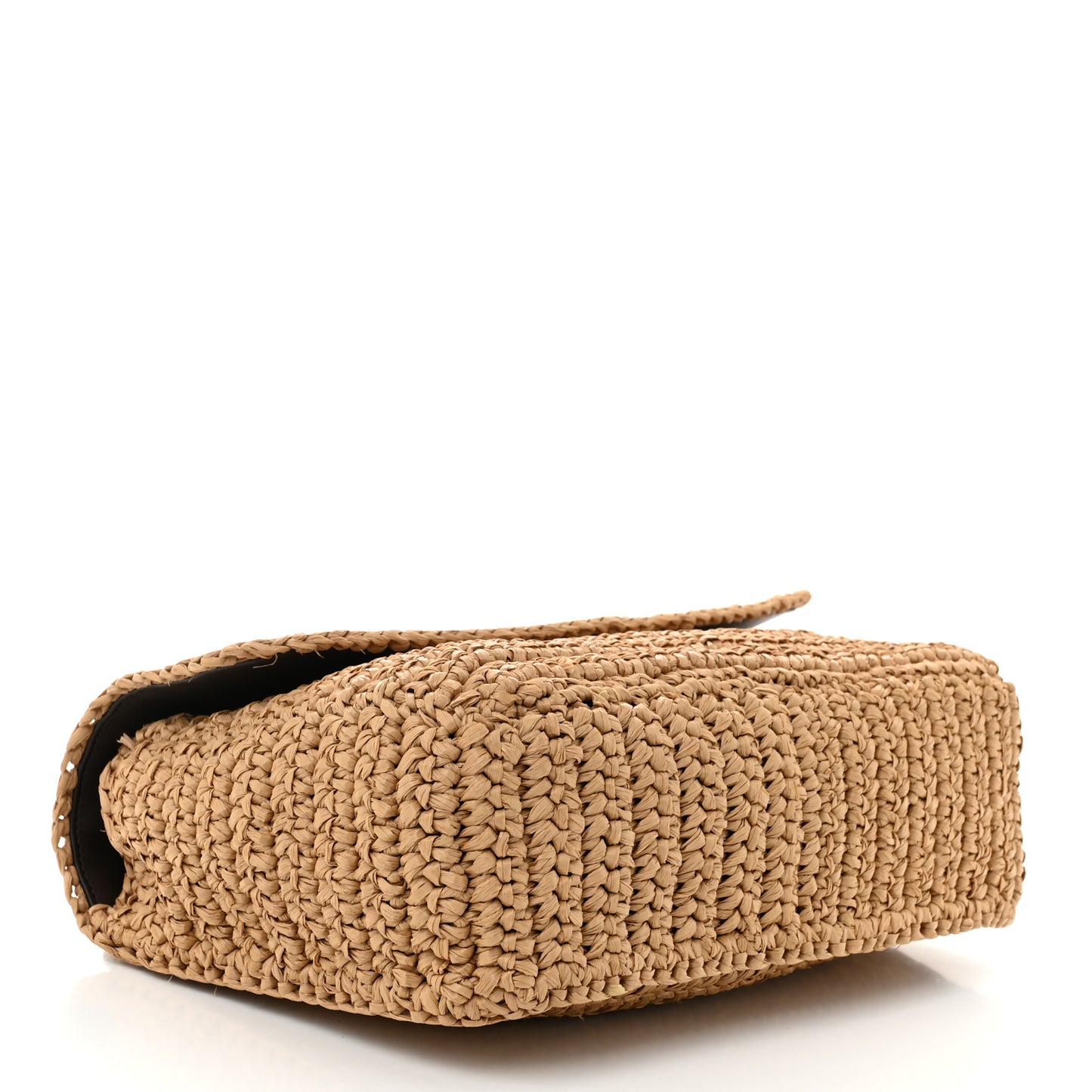 Raffia Calfskin Monogram Medium Niki Chain Satchel Natural