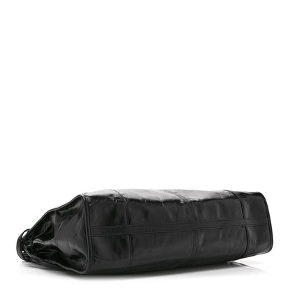 Prada Glossy Calfskin Triangle Large Bonnie Shoulder Bag Black 4 of 10