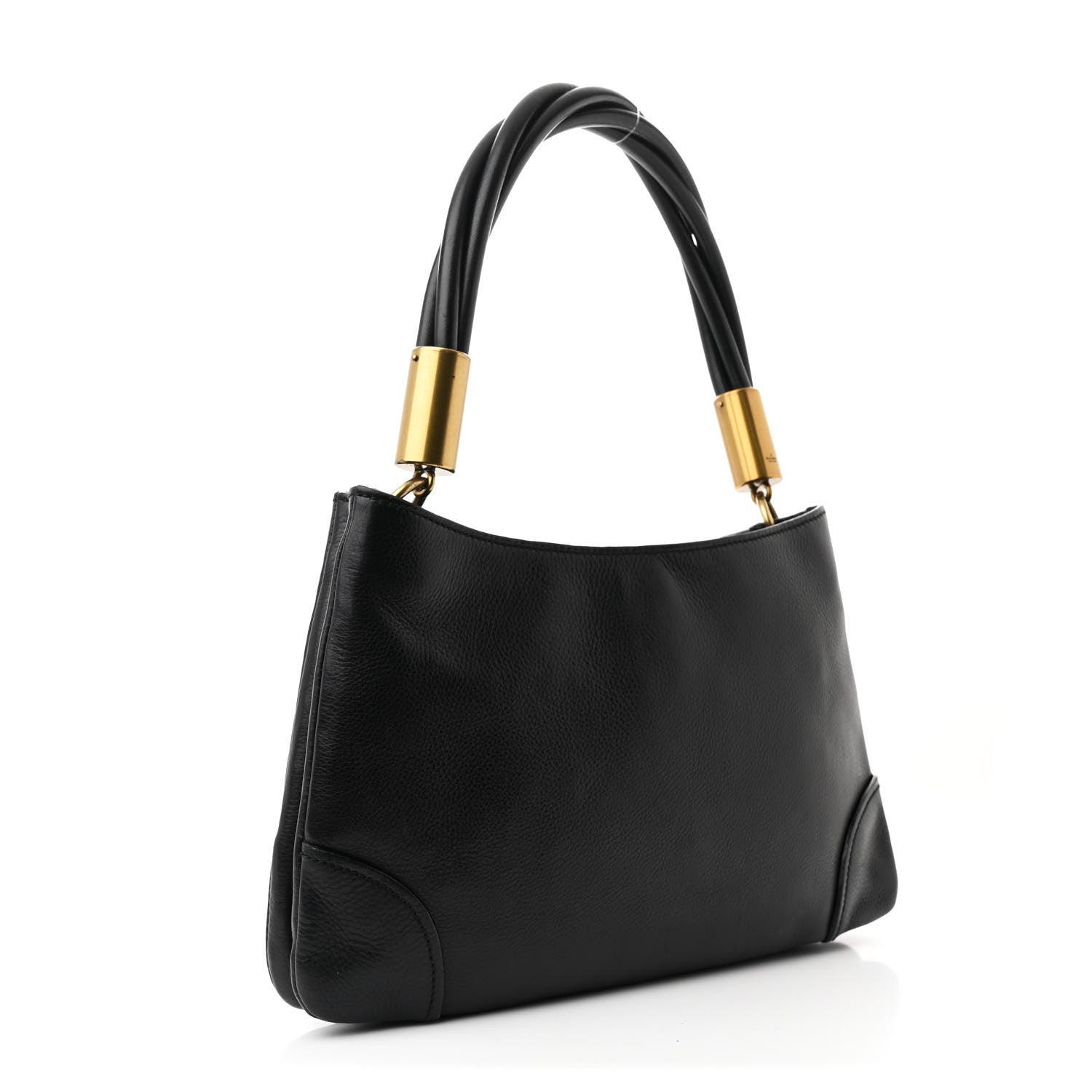 Gucci Pebbled Calfskin Drawstring Shoulder Bag Black 3 of 10