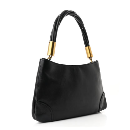 Gucci Pebbled Calfskin Drawstring Shoulder Bag Black 3 of 10