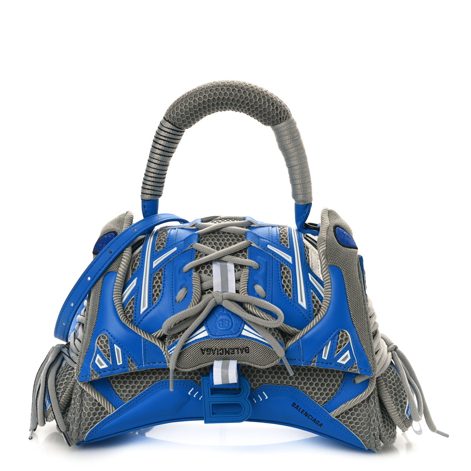 Balenciaga Faux Calfskin Fabric Small Sneakerhead Top Handle Bag Blue Grey 1 of 8