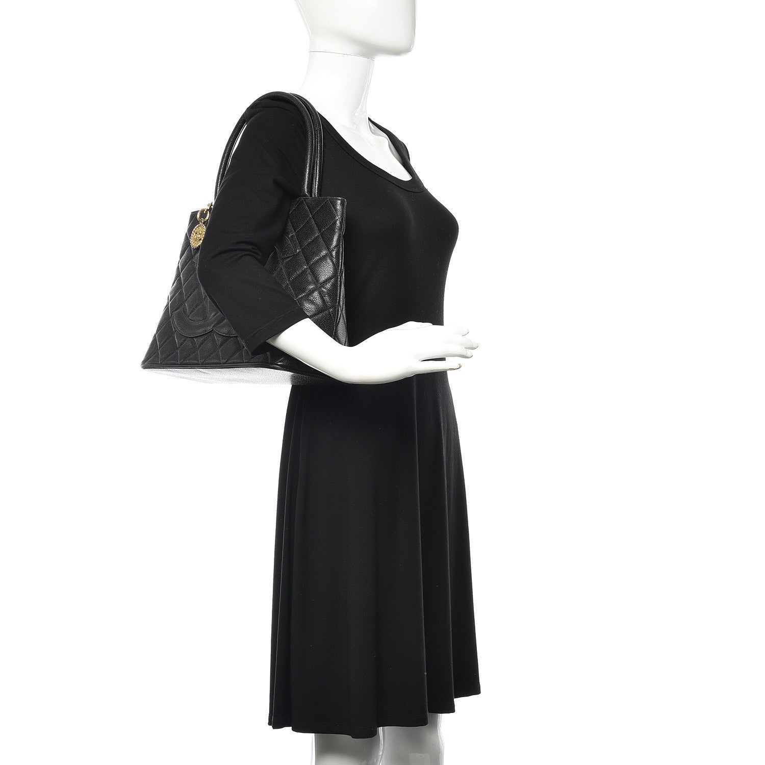 Chanel Caviar Quilted Medallion Tote Black 2 of 13