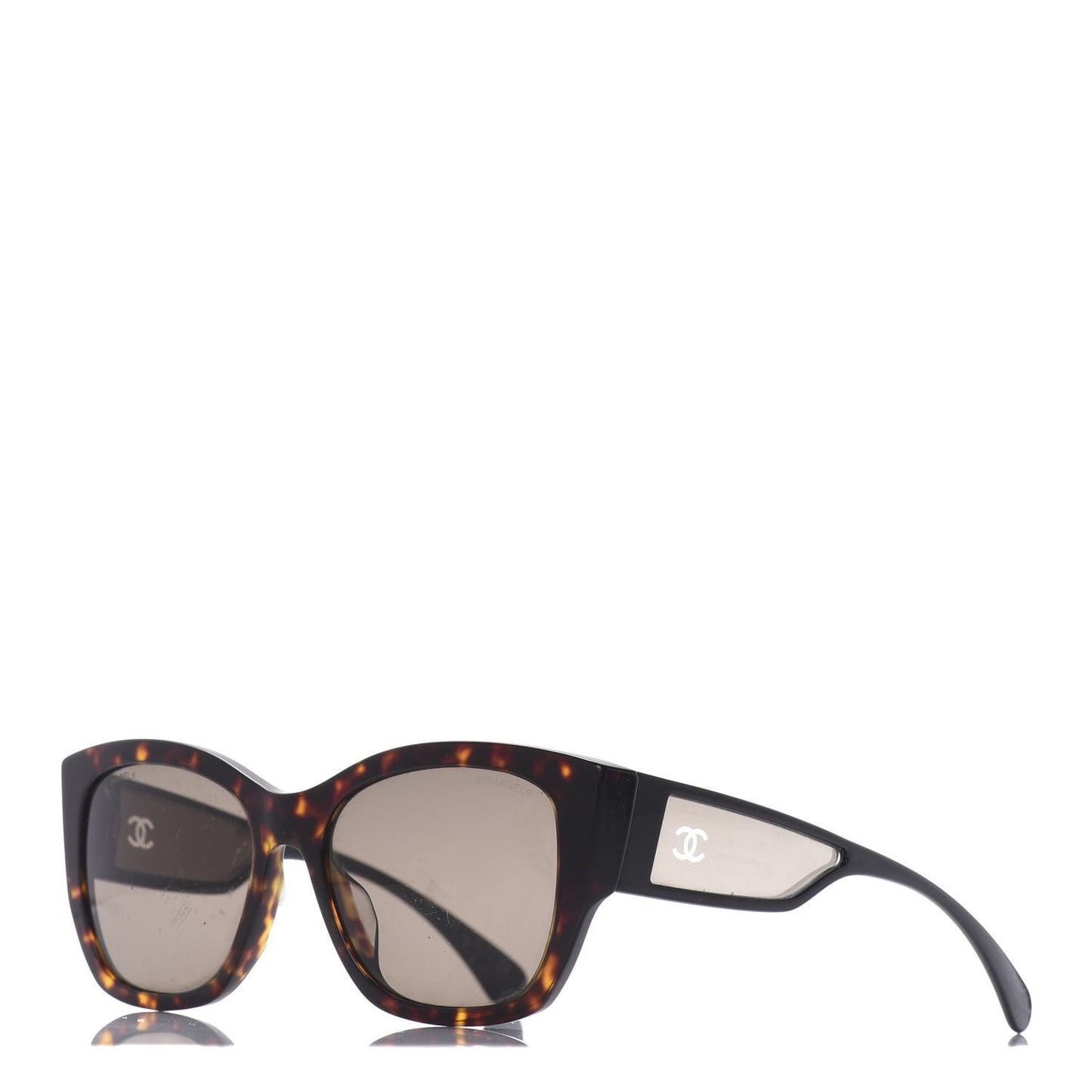 Acetate 18K White Gold Butterfly Sunglasses 5429 Dark Tortoise