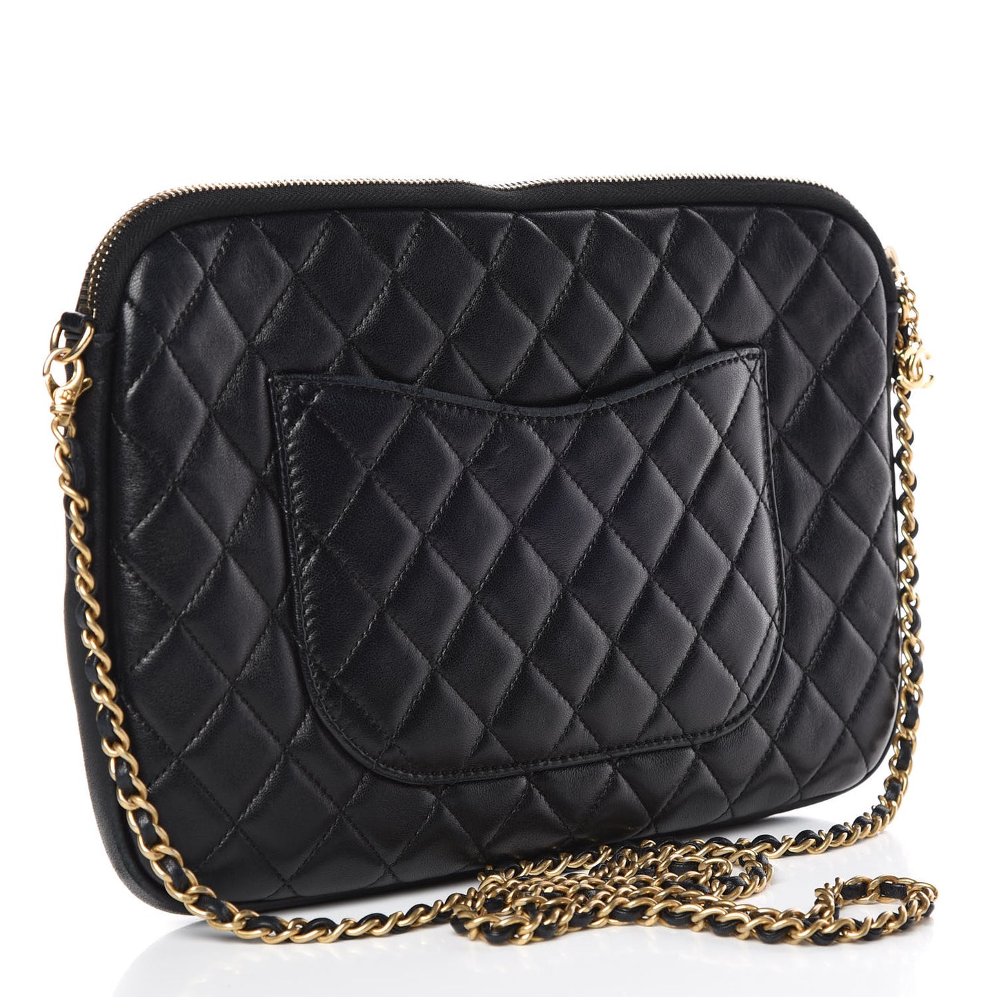 Calfskin Quilted Small Girl Shoulder Bag Black