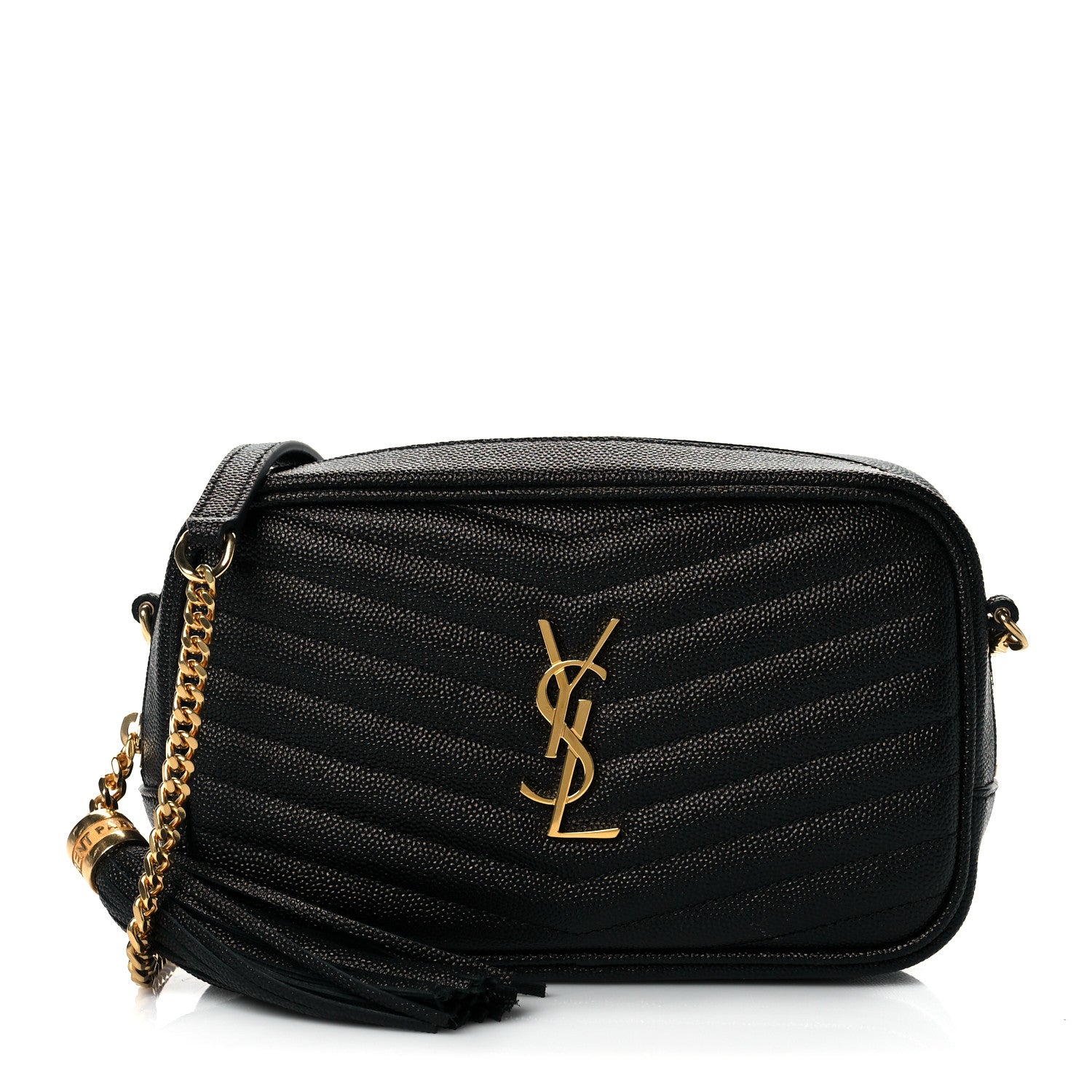 Saint Laurent Grain De Poudre Matelasse Monogram Mini Lou Camera Bag Black 1 of 10