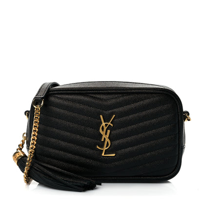 Saint Laurent Grain De Poudre Matelasse Monogram Mini Lou Camera Bag Black 1 of 10