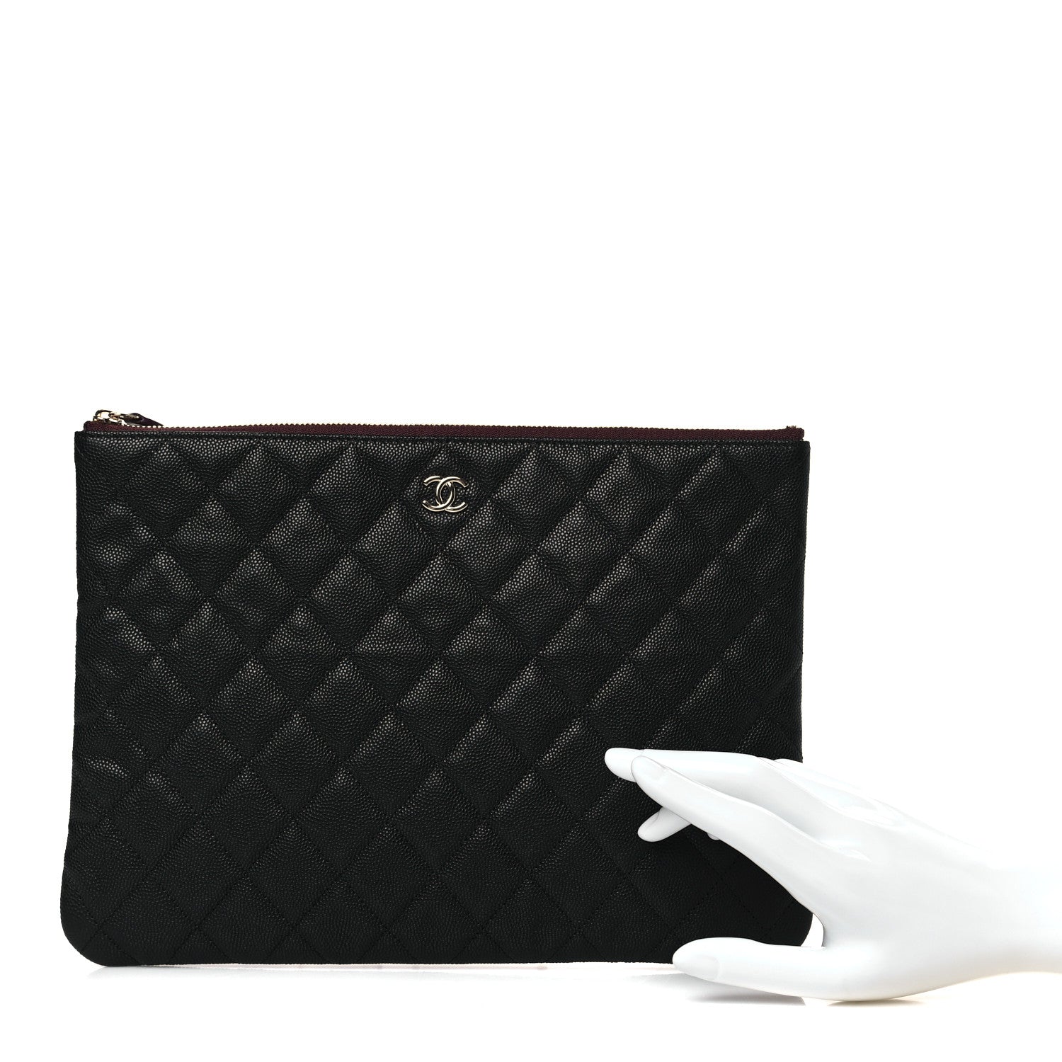 Chanel Caviar Quilted Medium Cosmetic Case Black 2 of 10