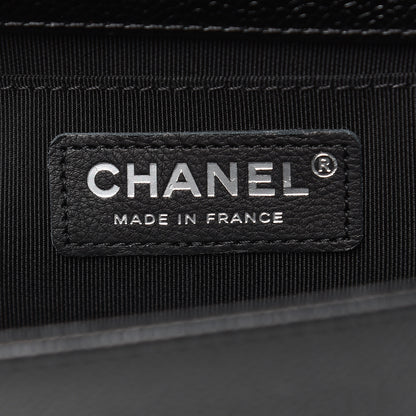 Chanel Caviar Chevron Quilted Medium Boy Flap Black 6 of 11