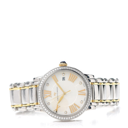 David Yurman Stainless Steel 18K Yellow Gold Diamond Bezel Mother of Pearl 38mm Classic Quartz Watch 2 of 6