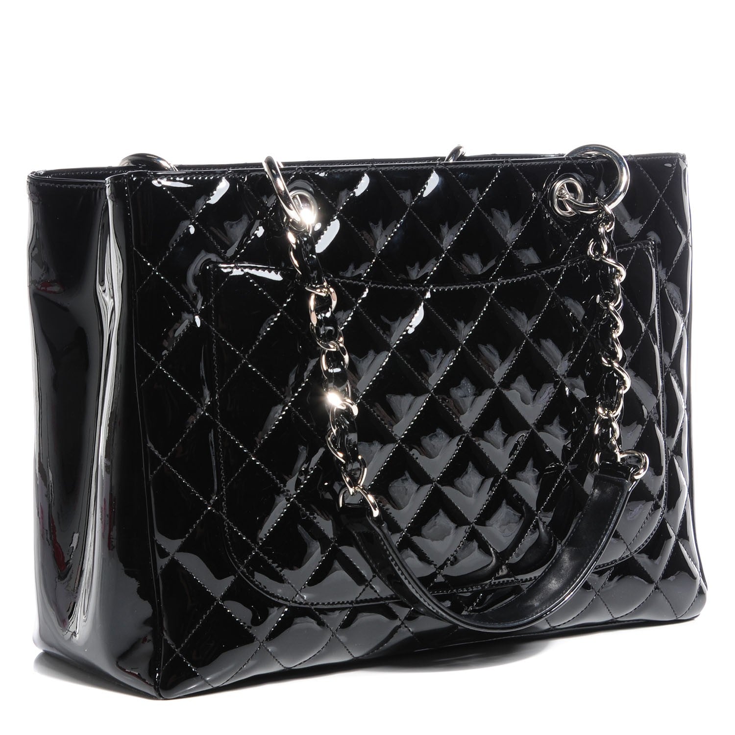 Chanel Patent Grand Shopping Tote GST Black 3 of 7