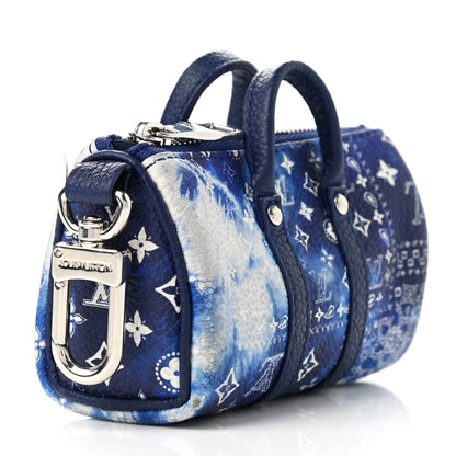 Louis Vuitton Monogram Bandana Mini Keepall Bag Charm Key Holder Blue 4 of 7