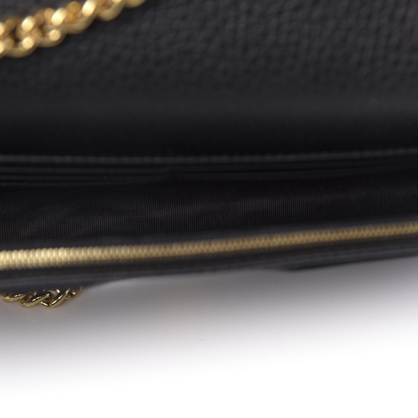 Calfskin Mini GG Marmont Chain Wallet Black
